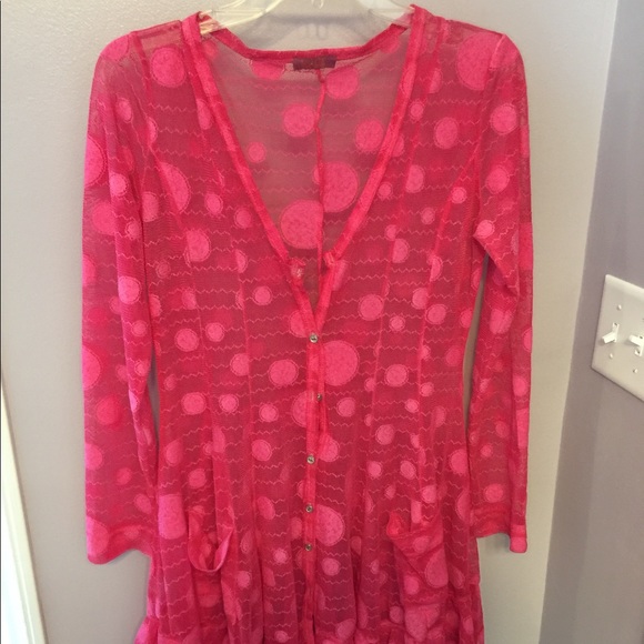 Dolcezza sheer tunic length top. Worn 1x. - Picture 2 of 2